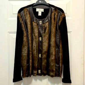 Leather/faux Fur/ Knit Jacket